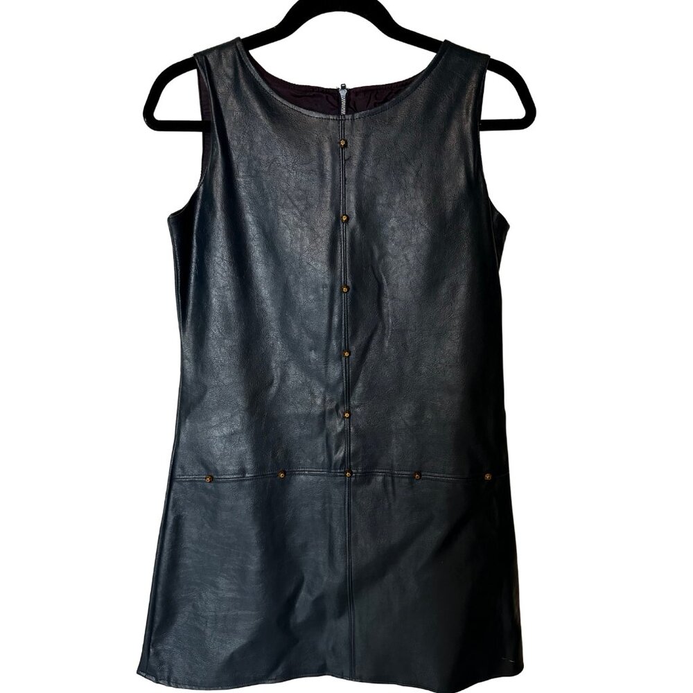 Vintage Navy Leather/Vinyl Dress size US 10